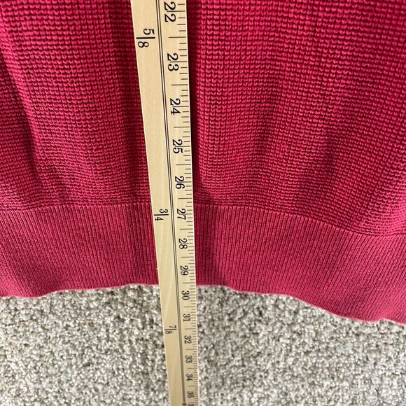 Vintage Orvis Sweater Mens Extra Large Red Quarter Zip Elbow Patches Waffle Knit - Picture 11 of 12